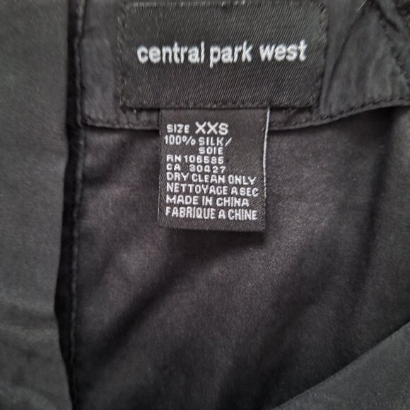 Central Park West Black Silk Short Sleeve Top - Picture 4 of 6